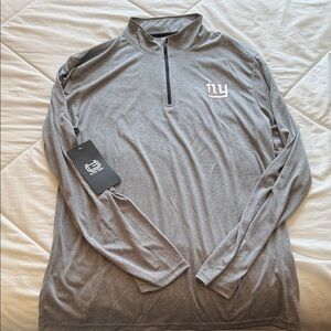 NFL Gray Quarter-Zip Pullover with Red Logo
